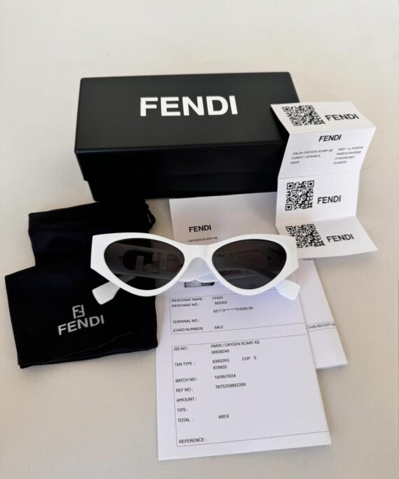 FENDI O'lock FE40049I 01A 54-17 Beyaz Kadın Güneş Gözlüğü