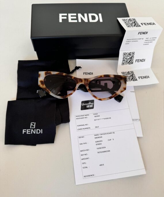 FENDI O'lock FE40049I 01A 54-17 Kahverengi Kadın Güneş Gözlüğü