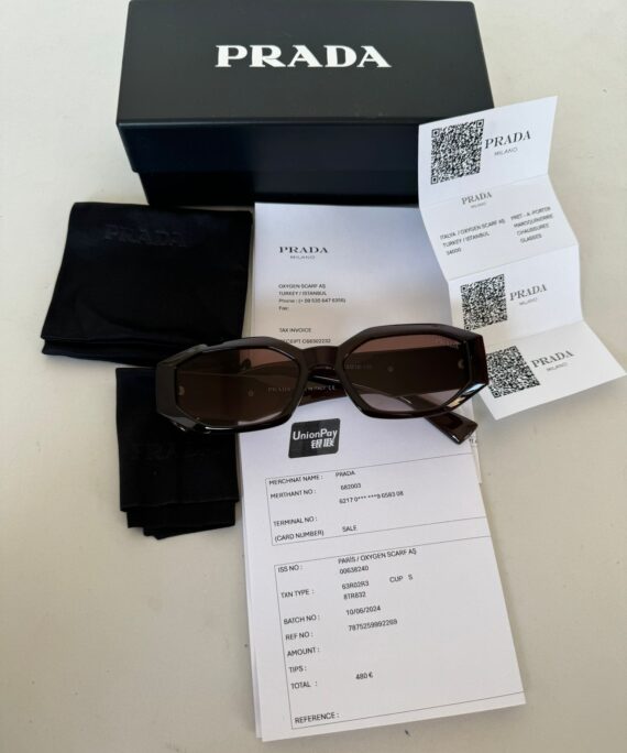 Prada 17ws/1ab5s0 Amblem Kahverengi Kadın Güneş Gözlüğü