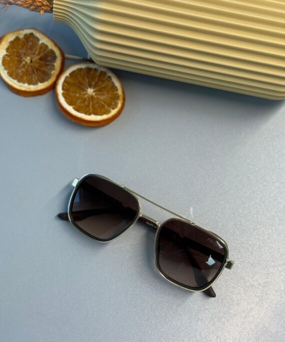 Prada PR 16VS Dikdörtgen Güneş Gözlüğü- Kahve