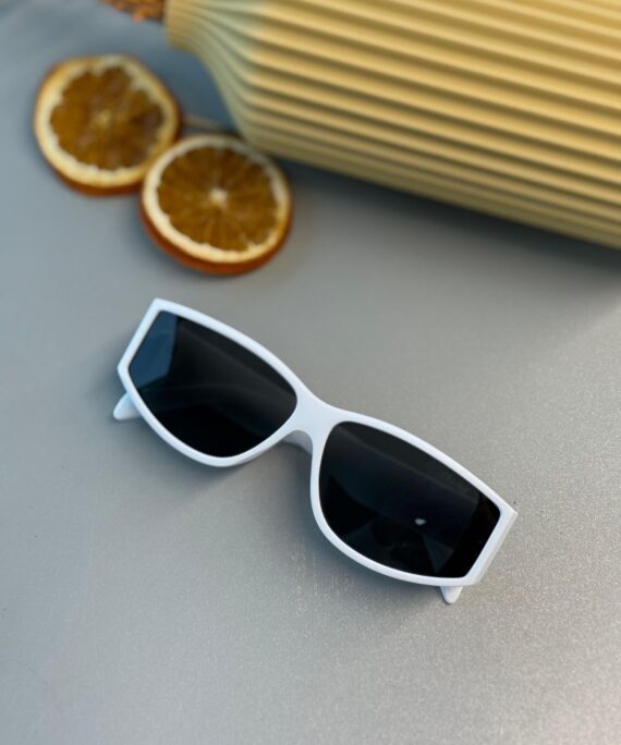 Celine Slim Rectangular Güneş Gözlüğü- Beyaz