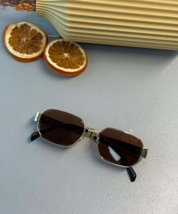 Celine Triomphe Metal Square Güneş Gözlüğü - Kahve