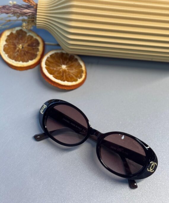 Chanel 5808 Oval Logo Güneş Gözlüğü-Siyah – Pembe degrade