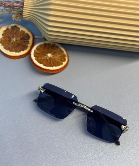 Cartier Santos Rimless Güneş Gözlüğü- Mor degrade.