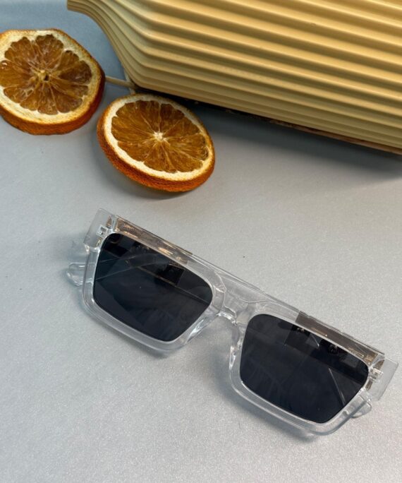 Versace Medusa Biggie Dikdörtgen Güneş Gözlüğü - Şeffaf