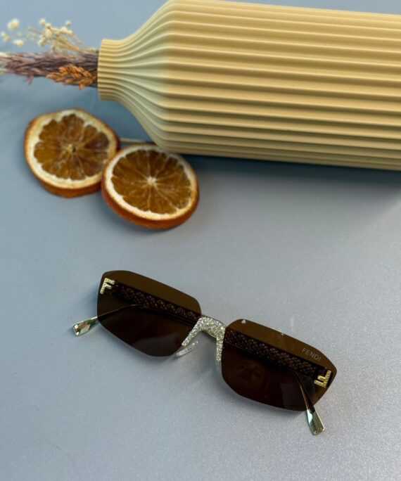 Fendi Tasarım Daimond Güneş Gözlüğü - Kahve