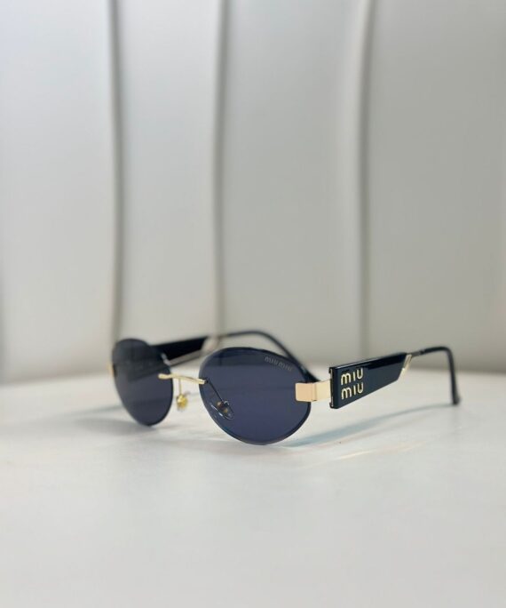 Mıu Mıu Kesik Cam Detaylı Güneş Gözlüğü - Gold Siyah