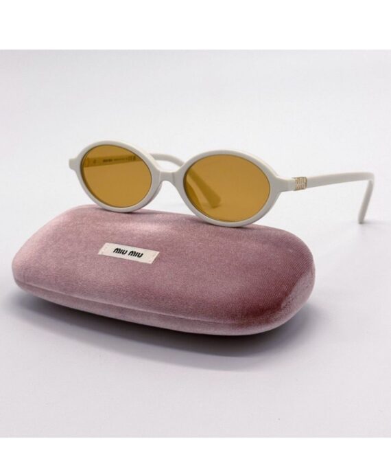 Mıu Mıu İthal Oval Güneş Gözlüğü - Beyaz