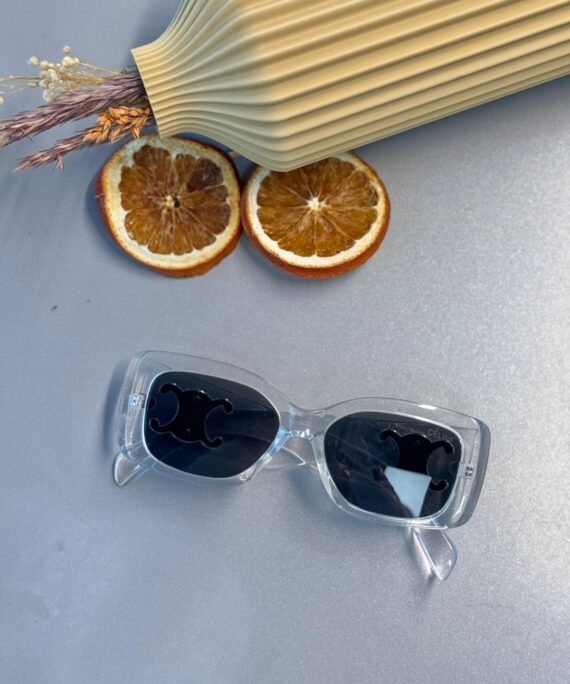 Celine Triomphe XL 01 CL - Dikdörtgen Güneş Gözlüğü - Şeffaf