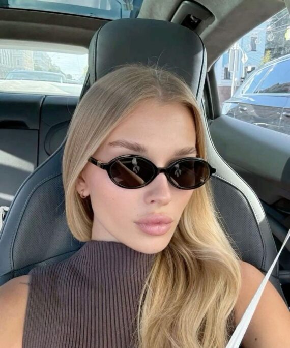 Mıu Mıu İthal Oval Güneş Gözlüğü - Siyah-Kahve