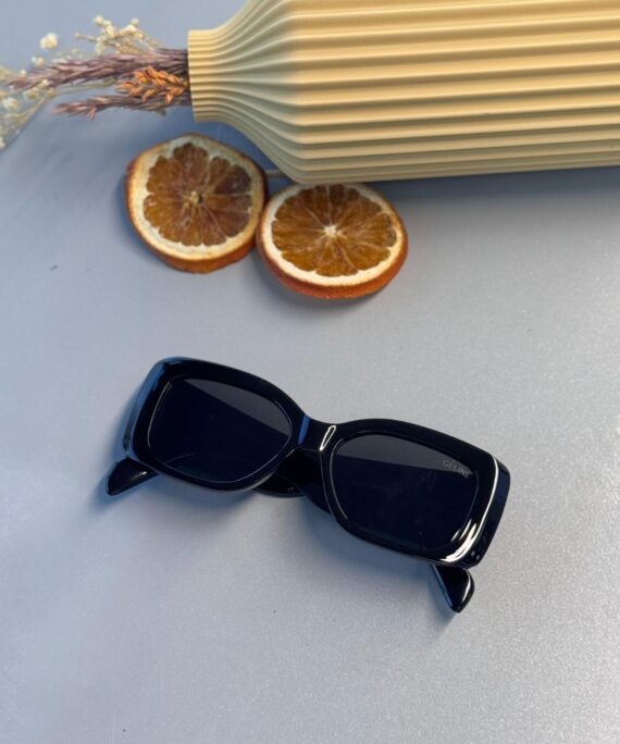 Celine Triomphe XL 01 CL - Dikdörtgen Güneş Gözlüğü - Siyah