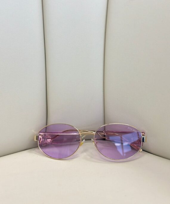 Mıu Mıu Oval Şefaf Detay Güneş Gözlüğü- Lila