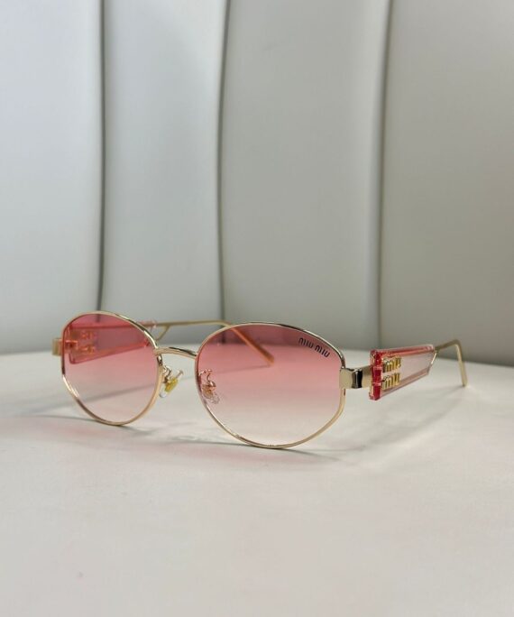 Mıu Mıu Oval Şefaf Detay Güneş Gözlüğü- Pembe