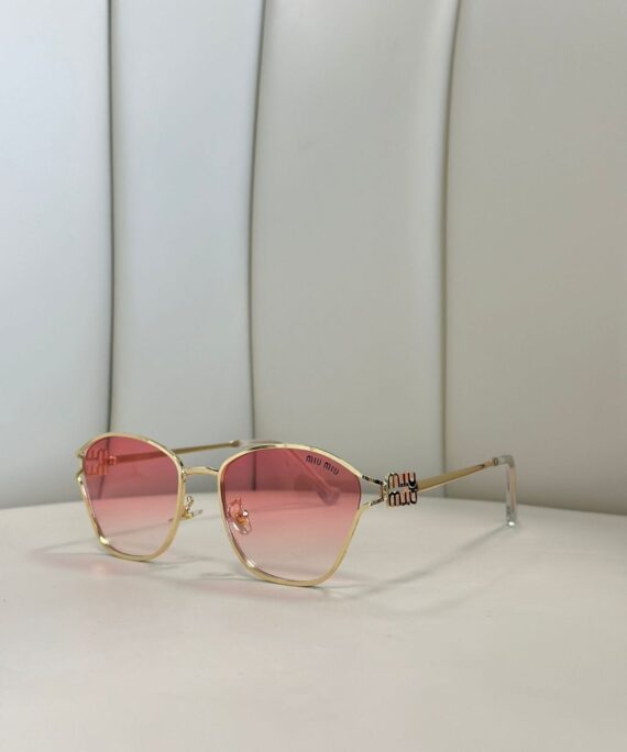 Mıu Mıu Metal Çerçeve Güneş Gözlüğü - Pembe