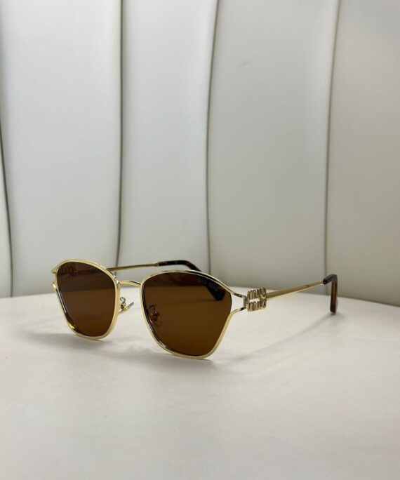 Mıu Mıu Metal Çerçeve Güneş Gözlüğü - Kahve