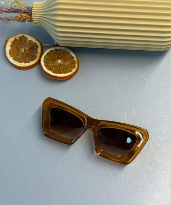 Loewe Anagram Bevelled LW Dikdörtgen Güneş Gözlüğü – Brown Gradient