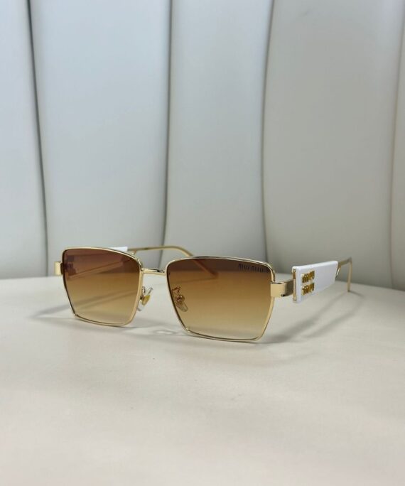 Mıu Mıu Dikdörtgen Tasarım Güneş Gözlüğü -Kahve