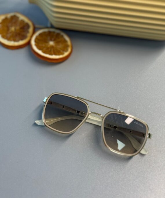 Prada PR 16VS Dikdörtgen Güneş Gözlüğü- Altın Gri