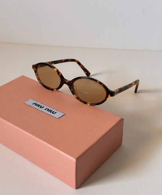 Mıu Mıu İthal Oval Güneş Gözlüğü - Kahve