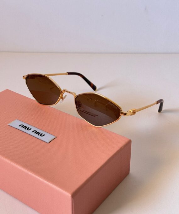 Mıu Mıu İthal Tasarım Güneş Gözlüğü - Kahve-Gold