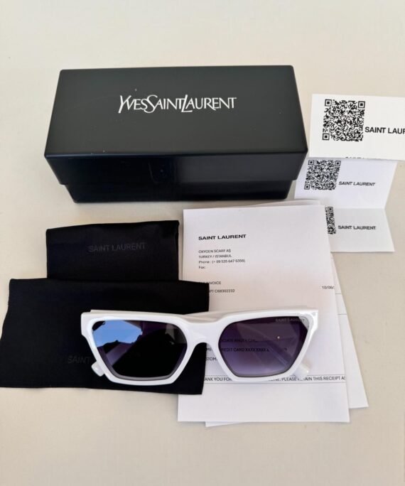 SAINT LAURENT 633 CALISTA 002 57 Beyaz Kadın Güneş Gözlüğü