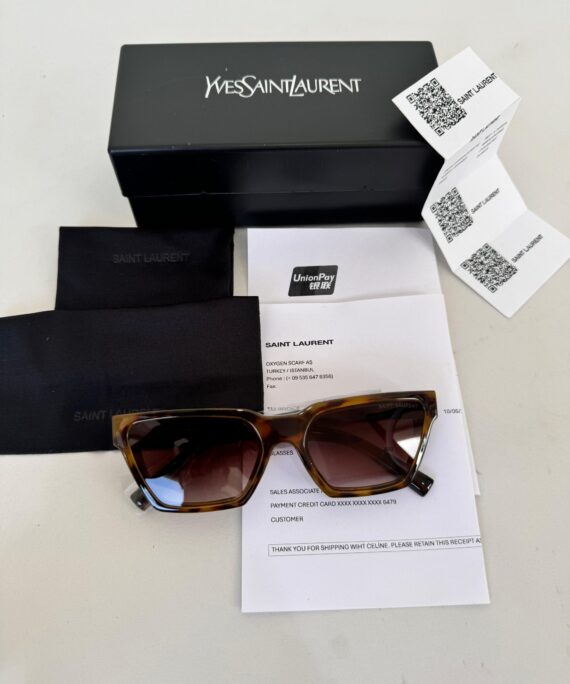 SAINT LAURENT 633 CALISTA 003 57 Kahverengi  Kadın Güneş Gözlüğü