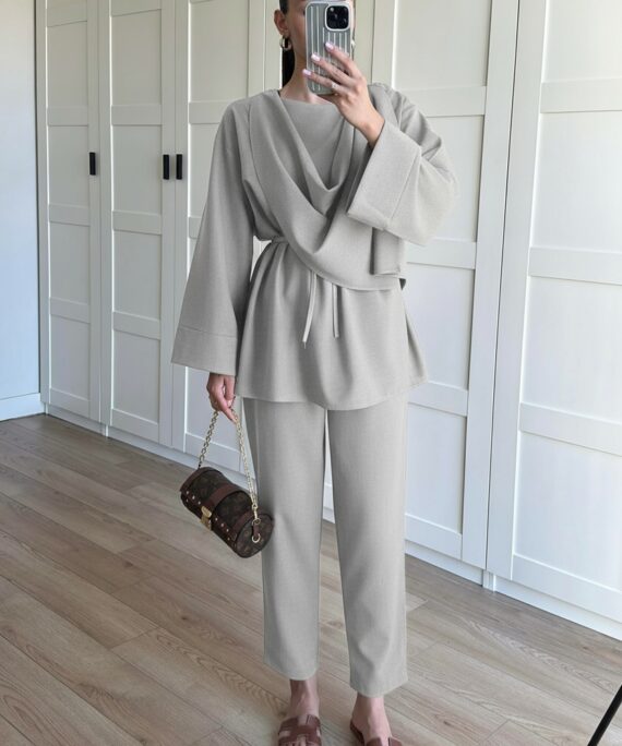 Pelerin İkili Takım TK100350  - Gri