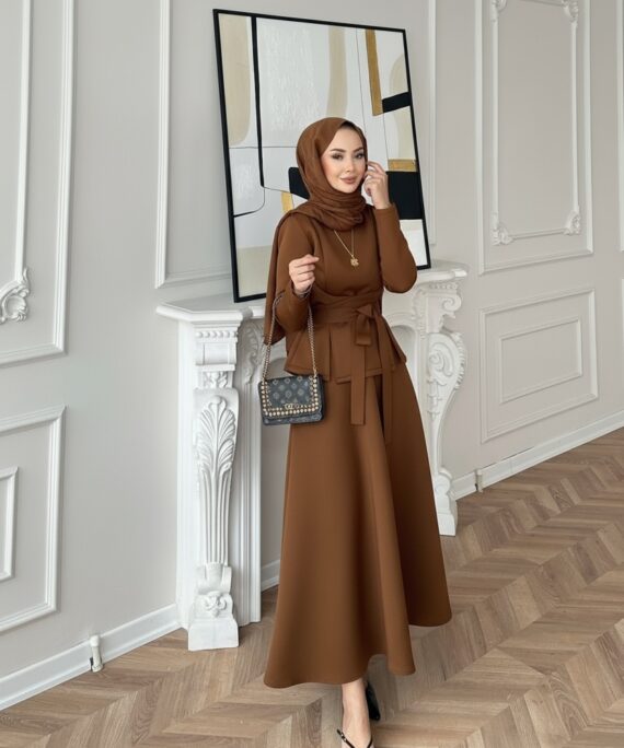 Esla Scuba Etekli Takım(ŞAL HEDİYE) TK100432 - Kahve