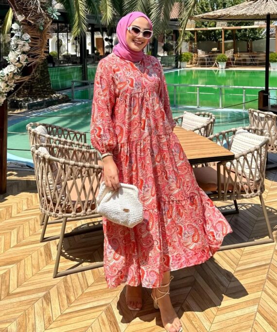 Simara Elbise-1210-Fuşya