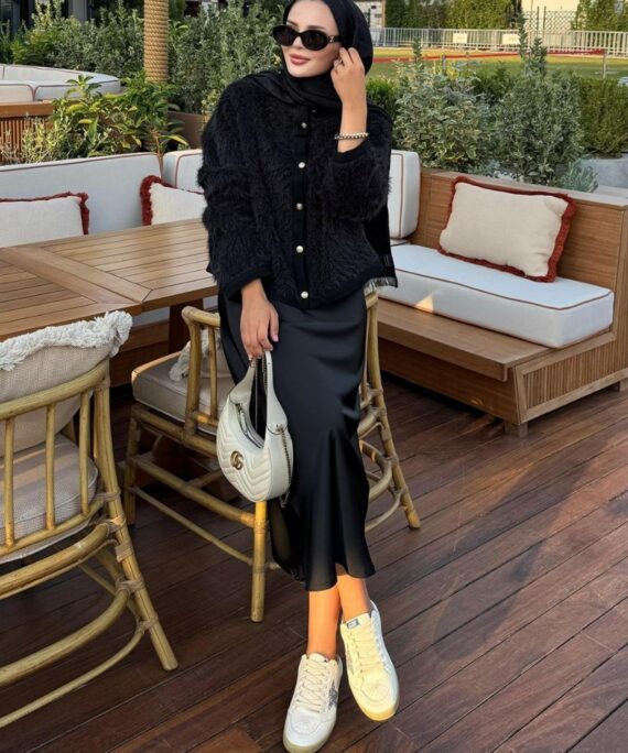 Gold Düğmeli Peluş Massimo Hırka HRK100275 – Siyah