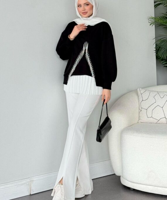 Taş Püsküllü Sweat SWT100294 - Siyah