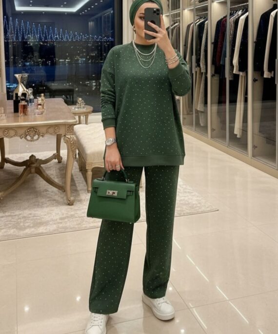 Taşlı Oysho İkili Takım TK100291 - Çağla