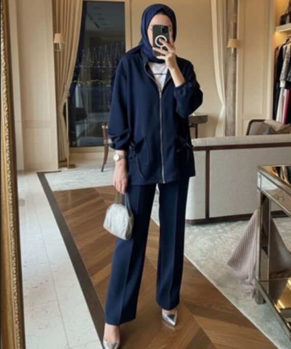 Premium Oysho Liona  İkili Takım TK100256 - Lacivert