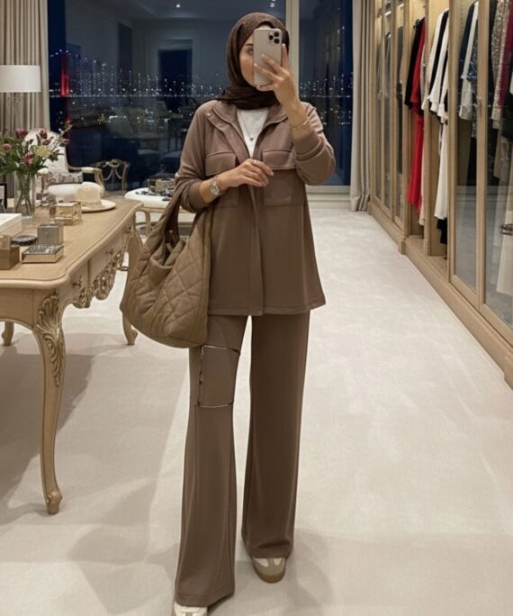 Premium Oysho  Bomber İkili Takım TK100248  -  Taba