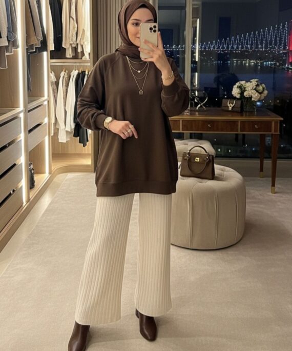 Basic Sweatshirt  SWT100406  – Acı Kahve