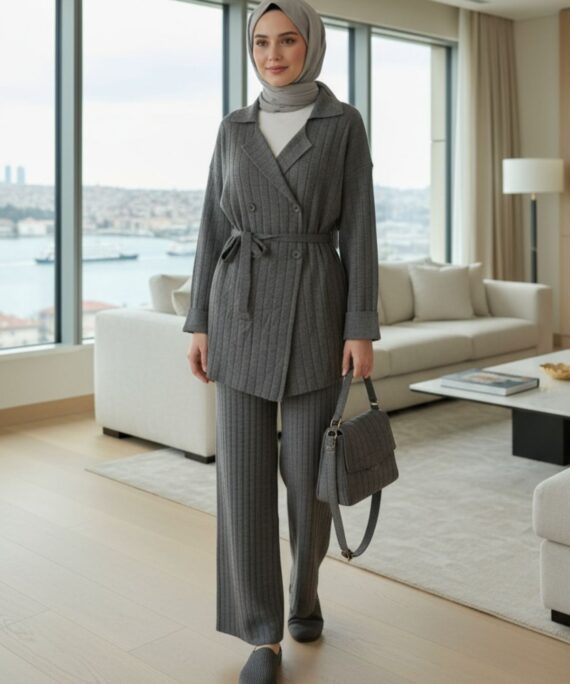 Triko İkili Takım TK100433 - Gri