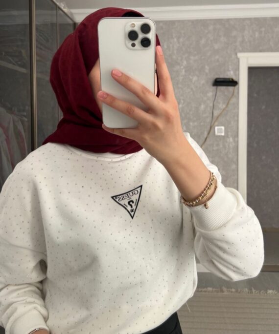 Ges Moni Taş Detay Sweat SWT100434- Beyaz