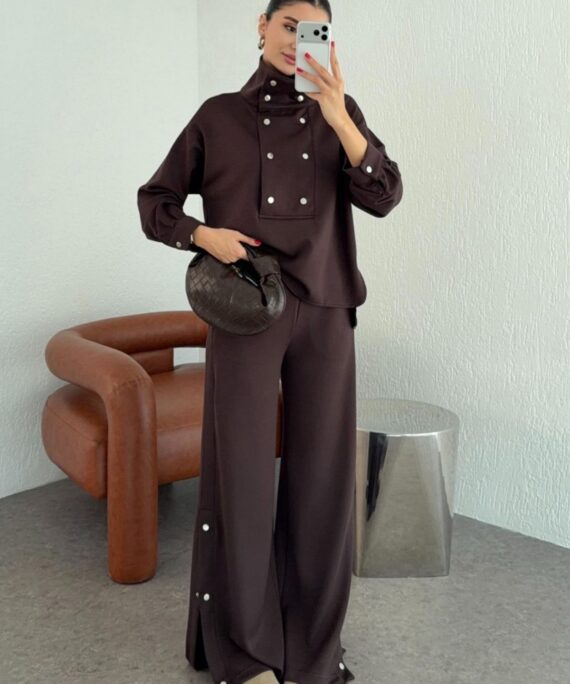 Zaina Oysh Çıtçıt Detay İkili Takım TKM100450 – Acı Kahve