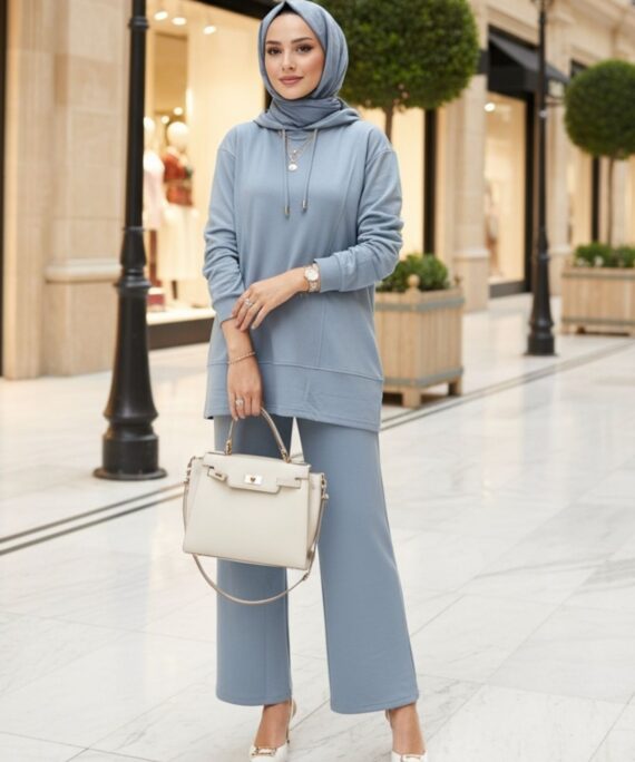 Premium Oysho Edoril İkili Takım TK100255 - Gök Mavi