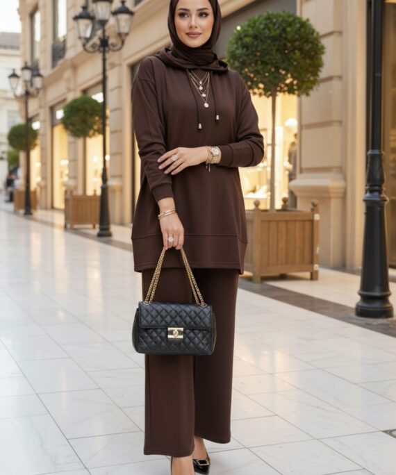 Premium Oysho Edoril İkili Takım TK100255 - Acı Kahve