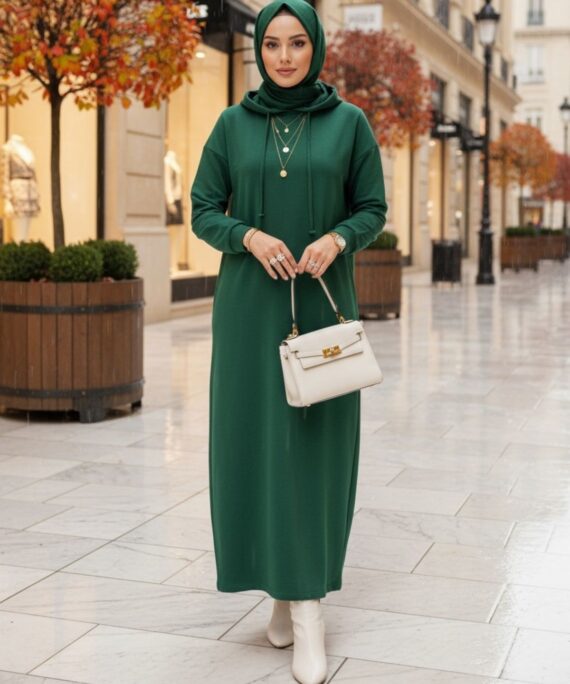 Monella Trend Kuşgözlü Elbise ELB100455  – Yeşil