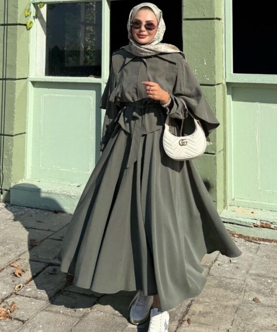 Tensel Dökümlü Evola Etekli İkili Takım TKM100271 - Haki