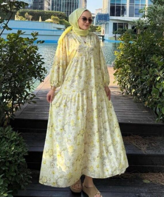 Sun Mimosa Çiçek Elbise -  Sarı Rüya