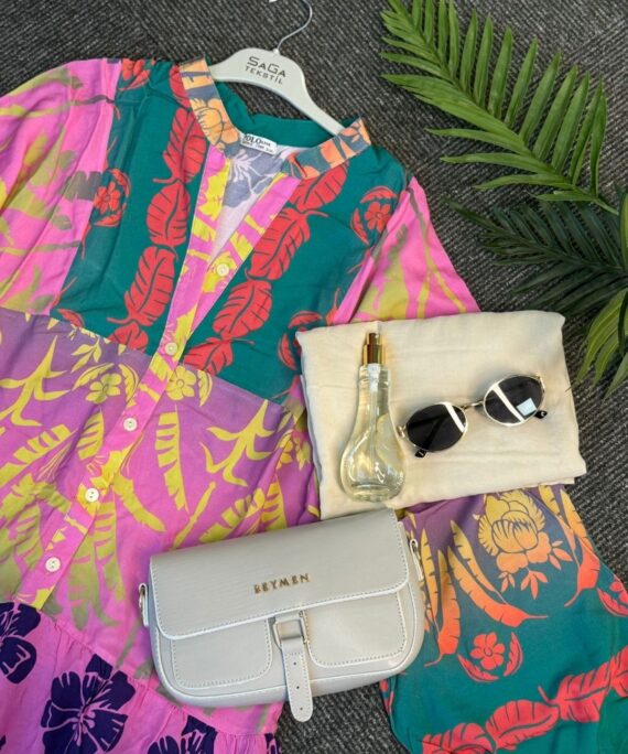 Mona Roza Elbise L10041 -  Pamuk Şekeri