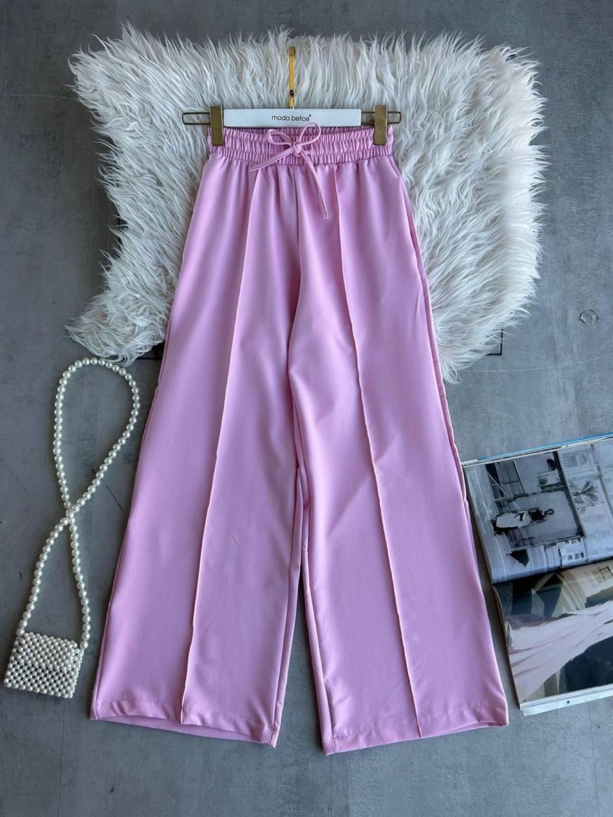 Palazzo Çımalı Pantolon PNT100135 - Pembe