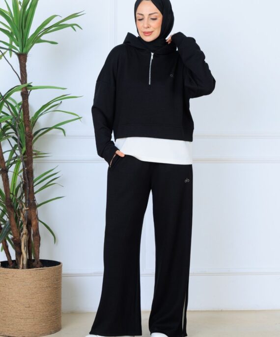 Alo Oysho Kumaş İçlikli İkil Takım - Siyah