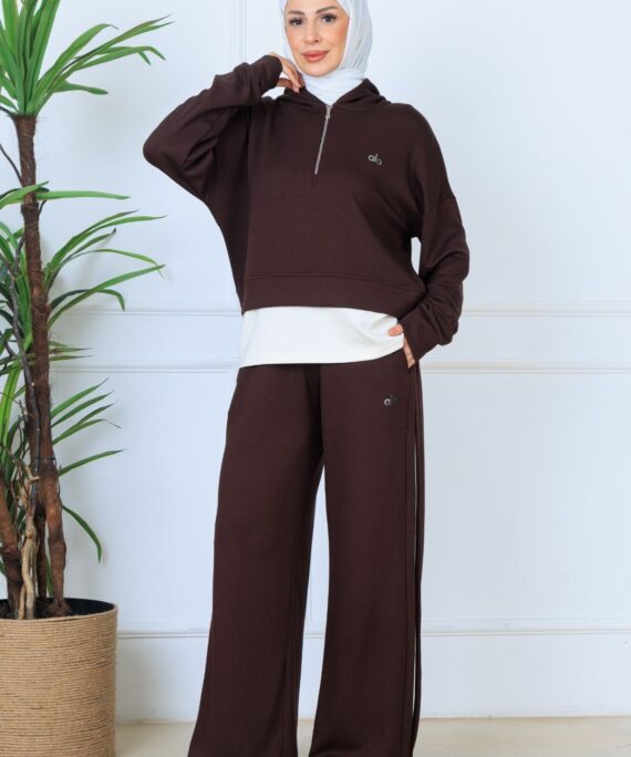 Alo Oysho Kumaş İçlikli İkil Takım - Kahve