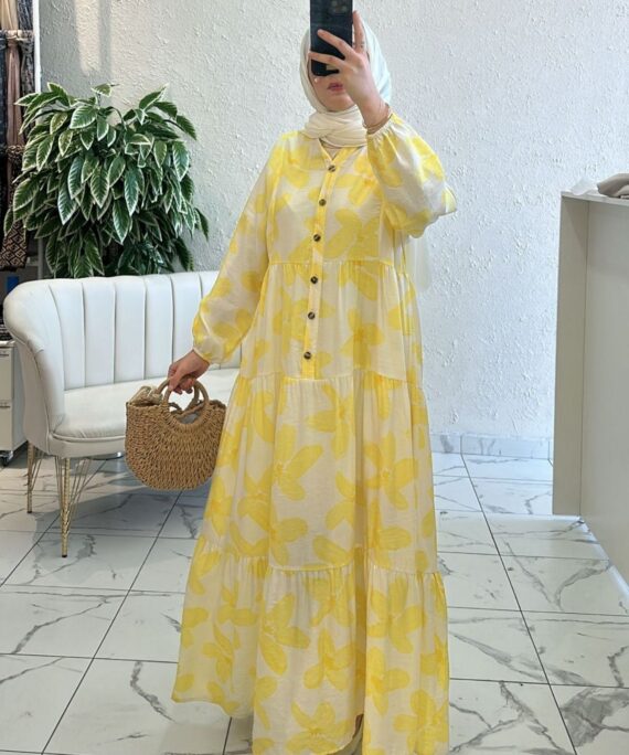 Orchid Maxi Elbise L10018 BÜYÜK BEDEN - Gün Işığı