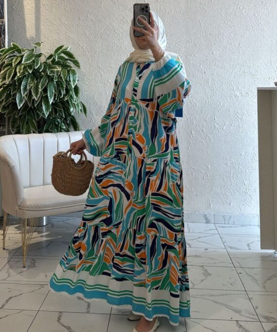 Lorella Look Elbise L10024 - Deniz Mavi