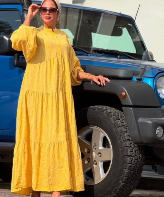 Keten Linen Breeze  Elbise L10066 - Limon Çiçeği